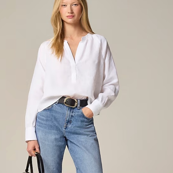 J. Crew Tops - NWT J. Crew Cabana top in White Linen size XS